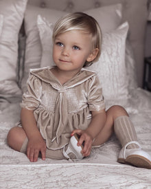 Boy | Helenus Velour Romper | Beige
