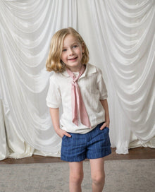 Boy | Navy Striped Linen Shorts