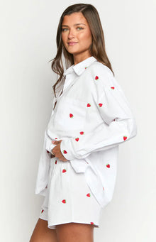 Brad Embroidered Boxer Shorts | White Strawberry
