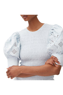 Broderie Anglaise Midi Dress | Illusion Blue