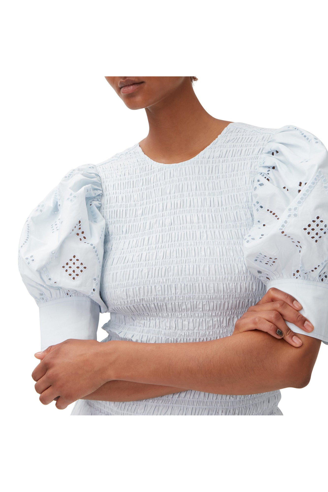 Broderie Anglaise Midi Dress | Illusion Blue