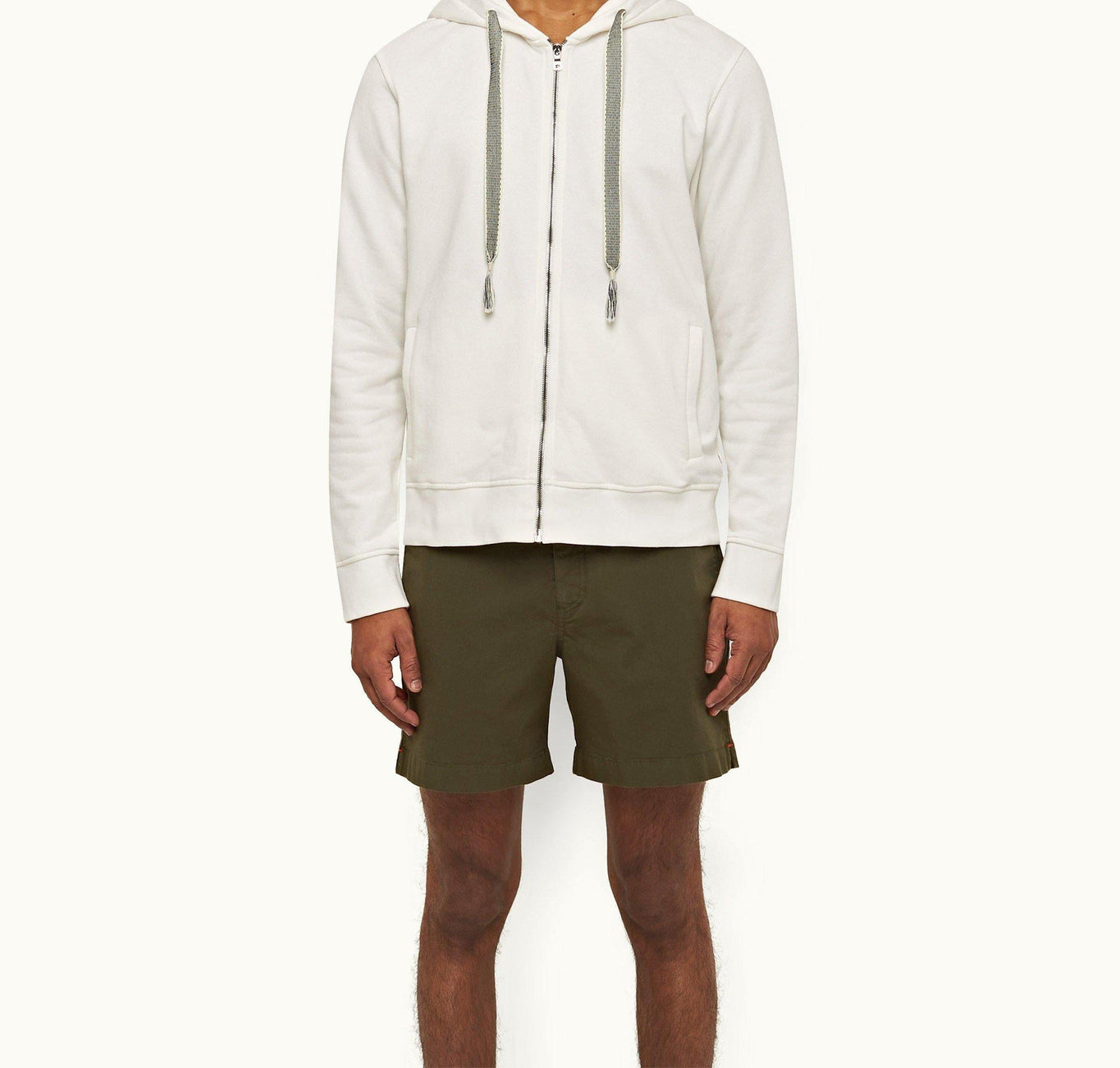 Bulldog Cotton Twill Mid-Length Shorts | Palm