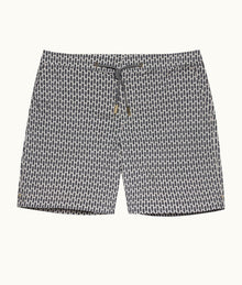 Bulldog Drawcord Perez Print Mid-Length Drawcord Swim Shorts | Chai