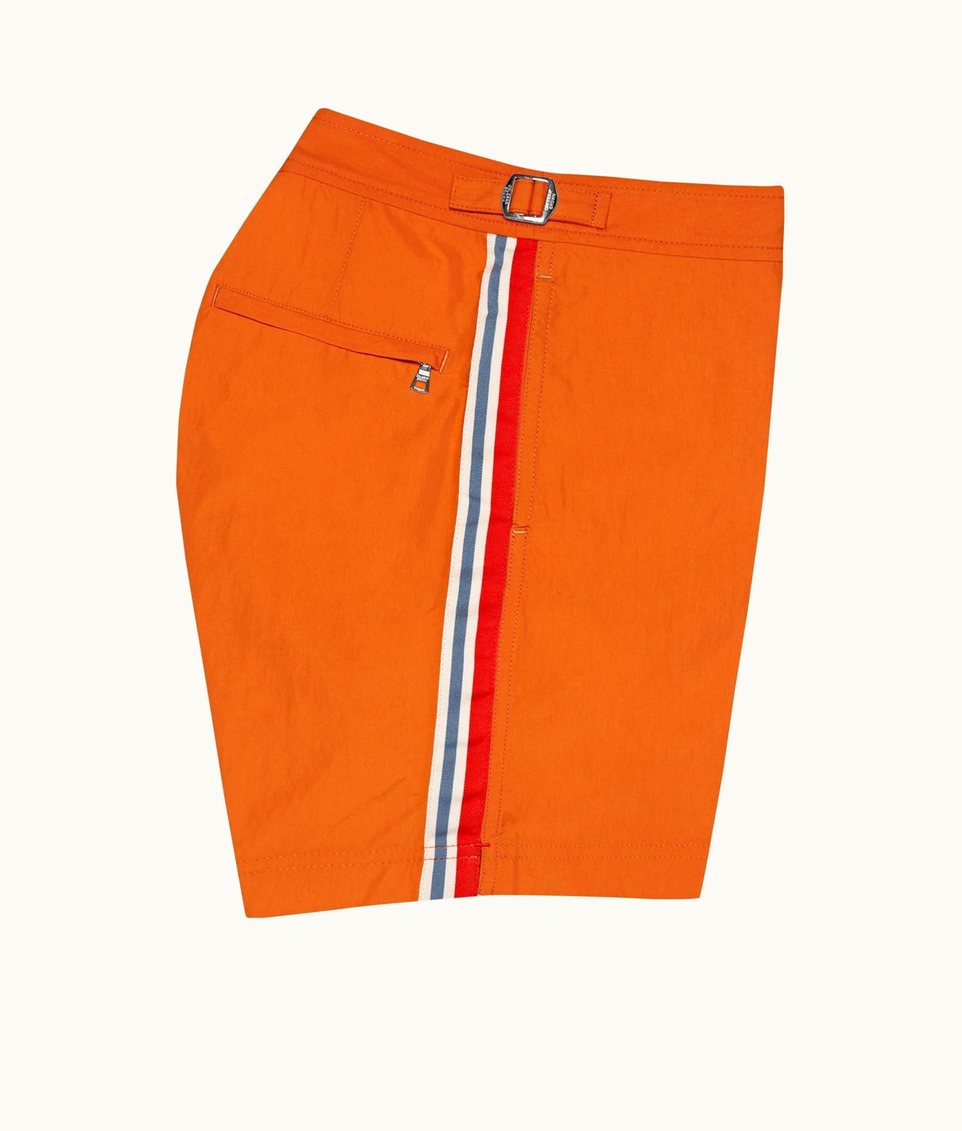 Bulldog Palm Stripe Tape Mid-Length Swim Shorts | Tiger Lily