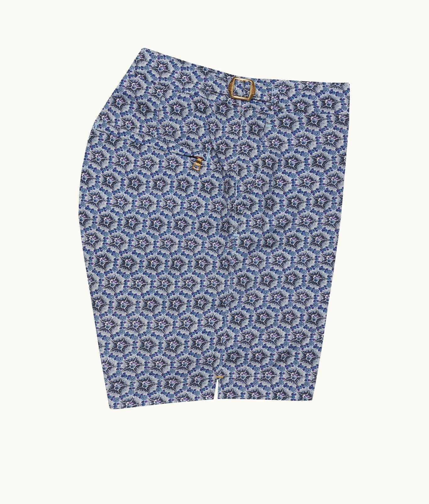 Bulldog Roseate Print Mid-Length Swim Shorts | Azul Blue