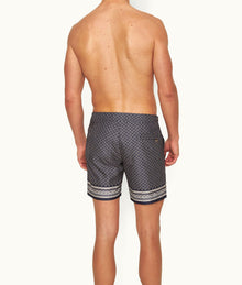 Bulldog Solmio Geo Floral Print Mid-Length Swim Shorts | Night Iris