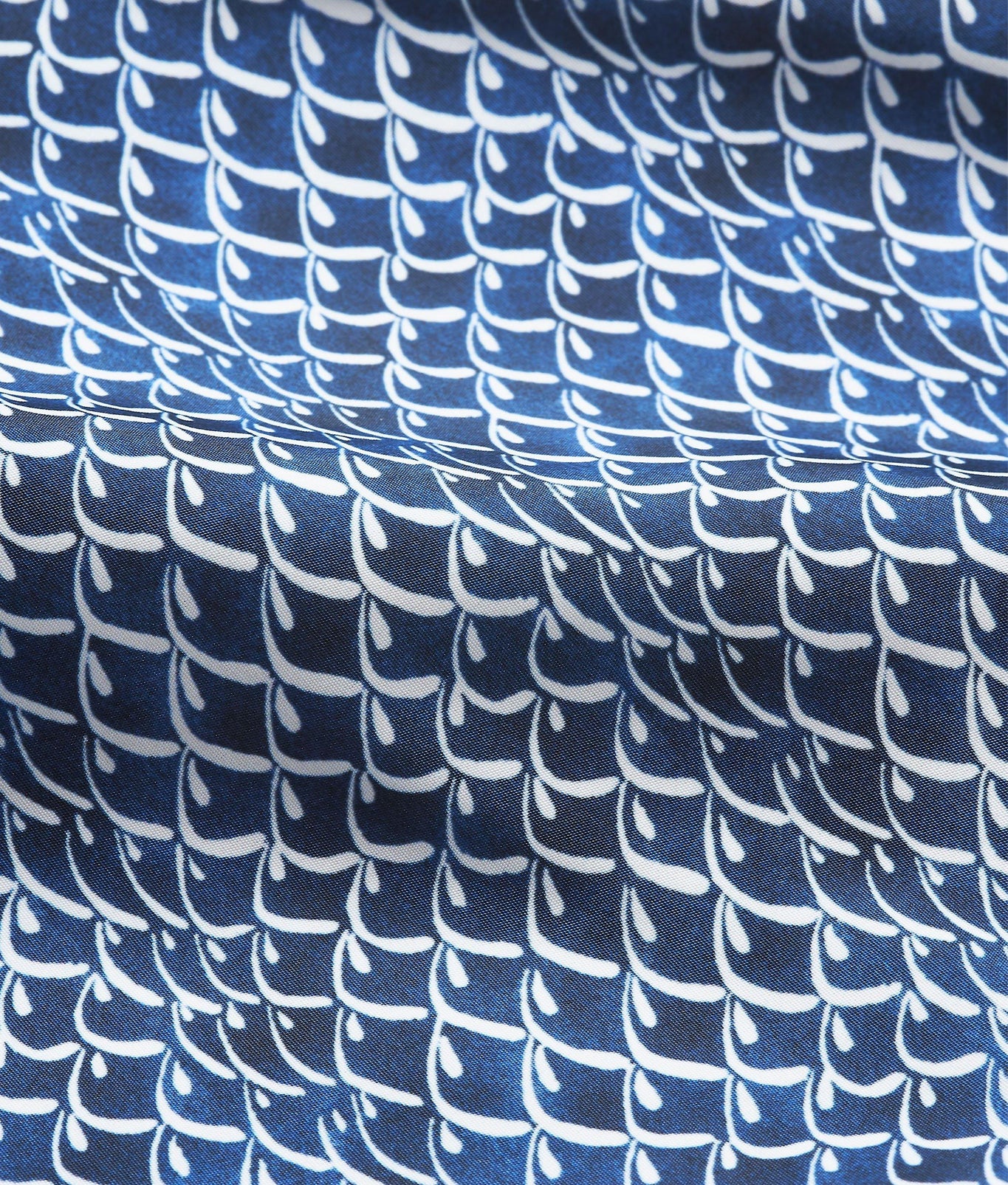 Bulldog Wave Print Mid-Length Swim Shorts | Azul Blue
