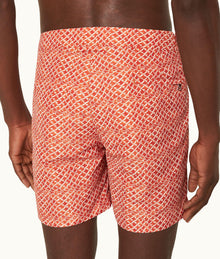 Bulldog Wave Print Mid-Length Swim Shorts | Firestone