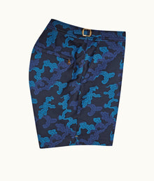 Bulldog X Jacquard Mid-Length Swim Shorts | Dark Sapphire