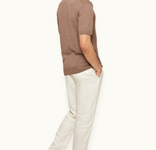Burnham Silk Tailored Fit Jacquard Knit Silk-Cotton Polo Shirt Colour | Light Plum Wine