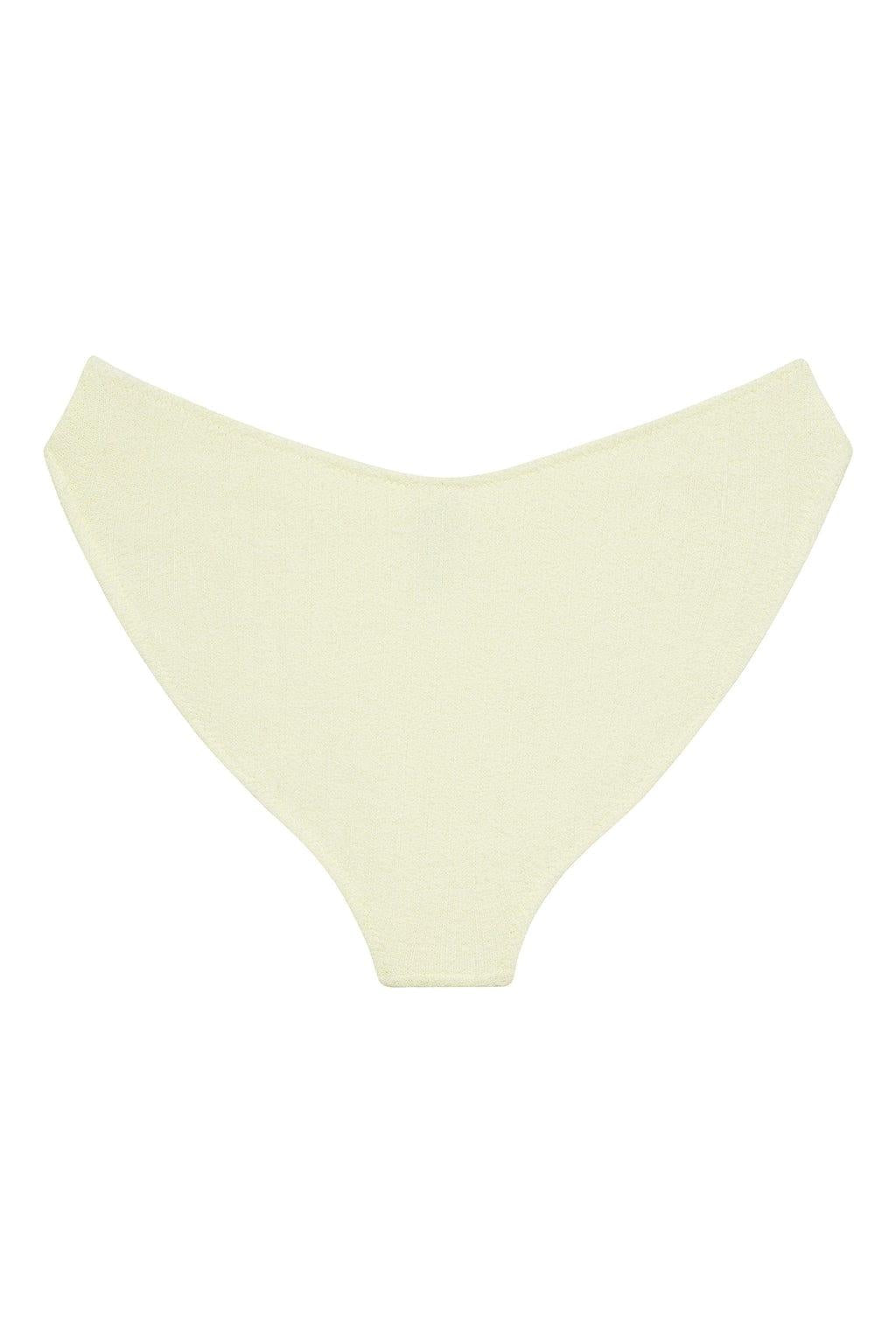 Added Coverage Lulu Zig Zag Stitch Bikini Bottom | Buttercream Rib