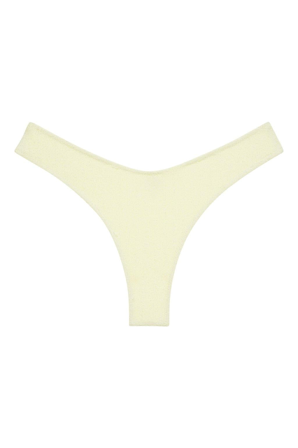 Added Coverage Lulu Zig Zag Stitch Bikini Bottom | Buttercream Rib