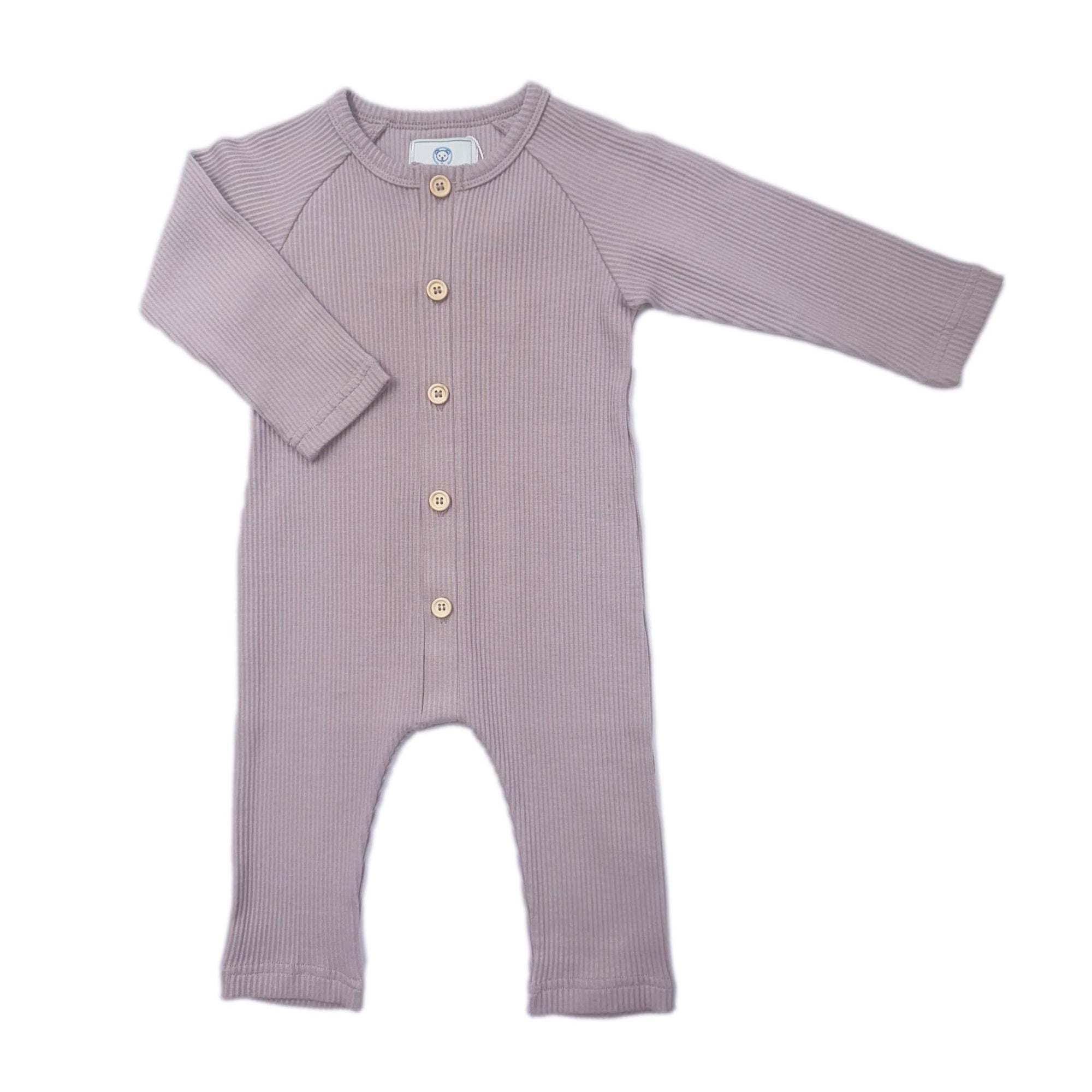Baby Girls | Ribbed Cotton Playsuit | Dusty Pink
