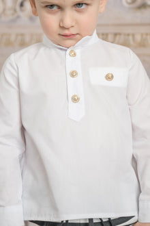 Boys | Charlie Mandarin Collar Shirt | White