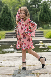 Girls | Flora Flower Print Jumpsuit | Pink
