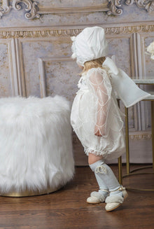 Girl | Faith Scallop Lace Romper | White