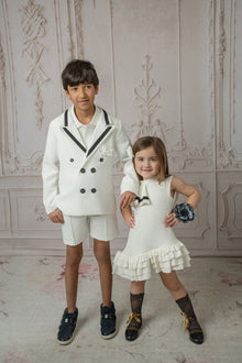 Baby Boys | Alex Blazer With Contrast Line | White & Black