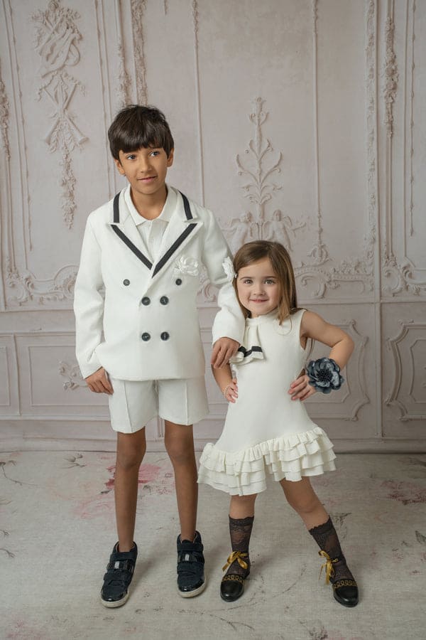 Baby Boys | Alex Blazer With Contrast Line | White & Black