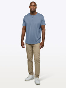 Mens | AO Henley Curve-Hem | Signature-Fit PYCA Pro | Cadet Blue