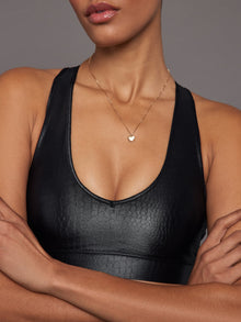 Carbon38 | Action Bra 2.0 in Croc Takara Shine | Black Crocodile