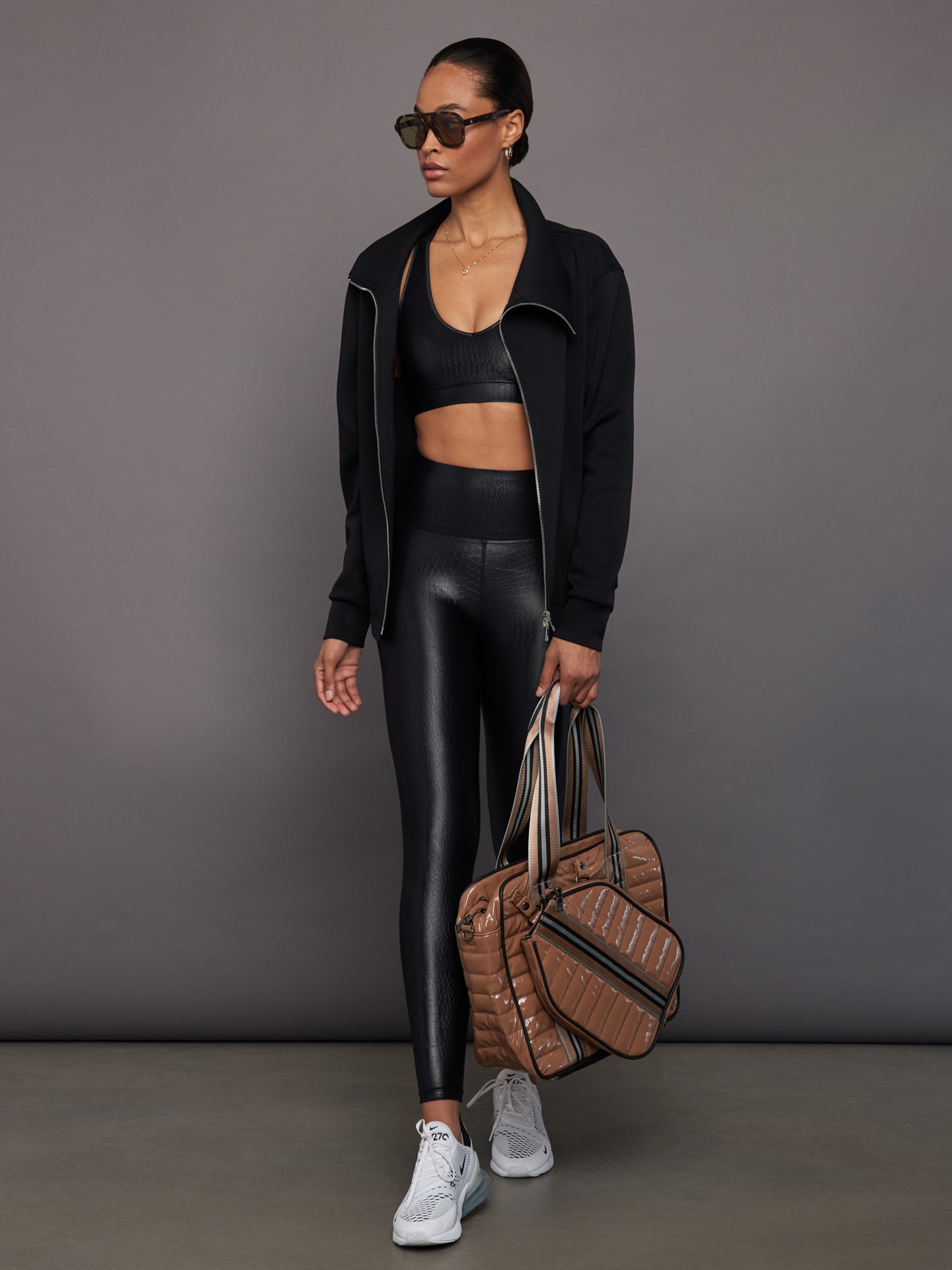 Carbon38 | Action Bra 2.0 in Croc Takara Shine | Black Crocodile