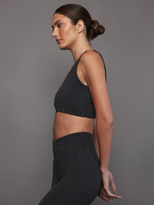 Carbon38 | Wrap Bra In Heather Melt | Charcoal Heather