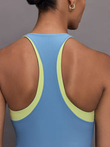 Carbon38 | Colorblock High Neck Tank | Coronet Blue/Charlock