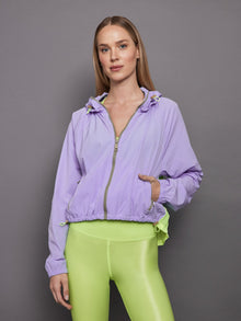 Pleated Back Running Jacket | Sweet Lavender / Acid Lime