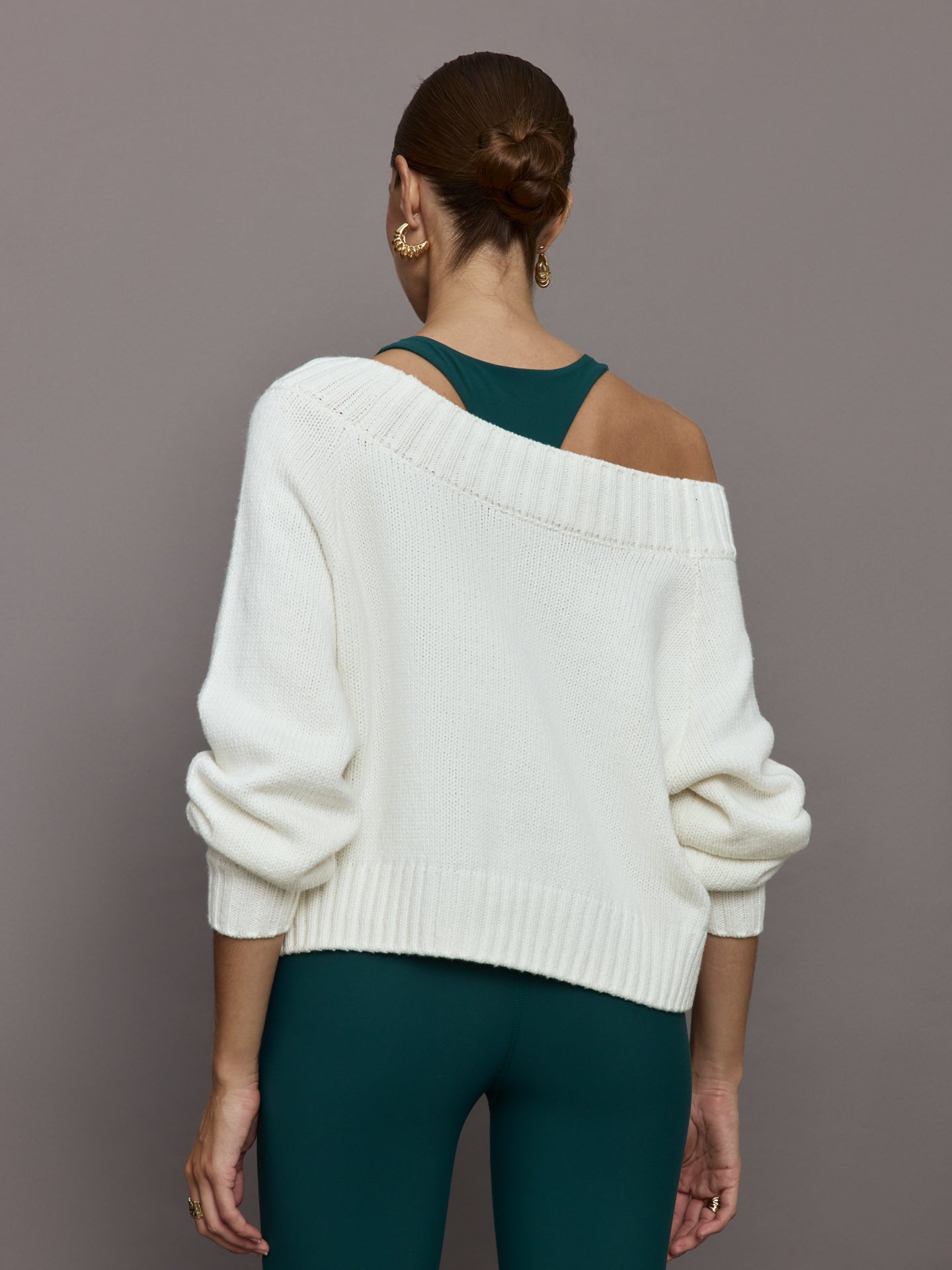 Carbon38 | Wool Blend Slouchy Knit Sweater | Off White