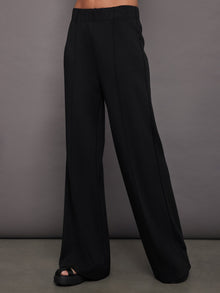 Pintuck Knit Pant in Interlock | Black