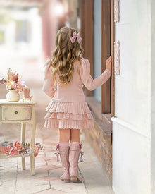 Baby Girls | Julie Knit Cotton Top and Skirt Set | Pink