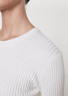 Cashmere Cotton Pointelle Knit Tank | White
