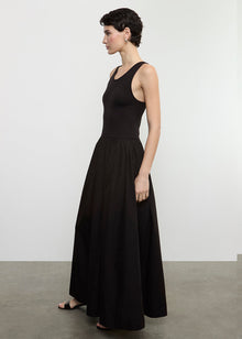 Cotton Resort Tank Dress | Black