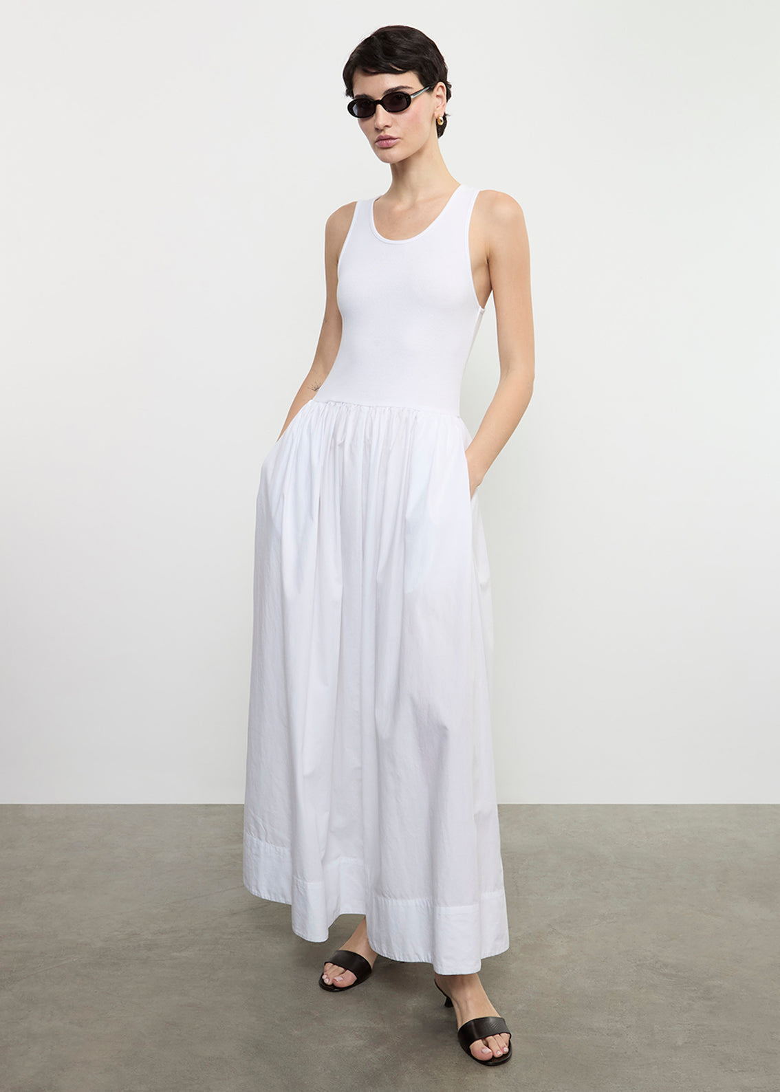 Cotton Resort Tank Dress | White