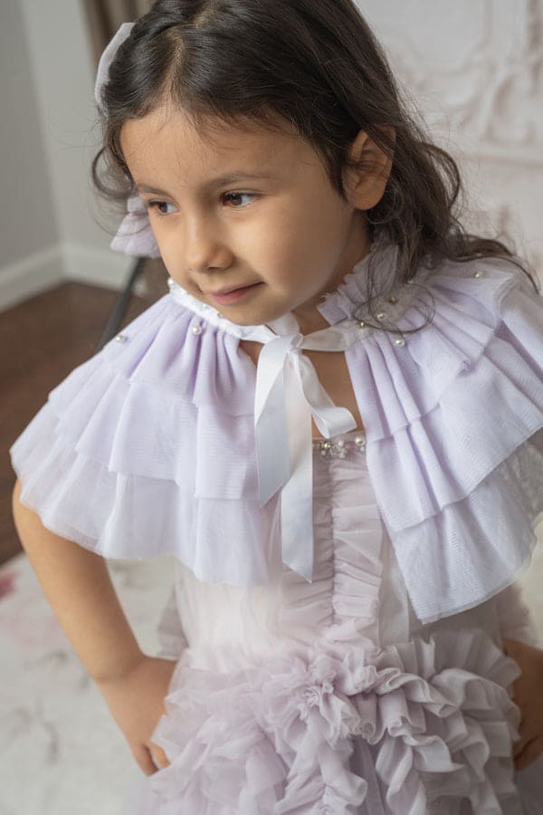 Baby Girls | Ariel Victorian Tulle Cape | Lavender