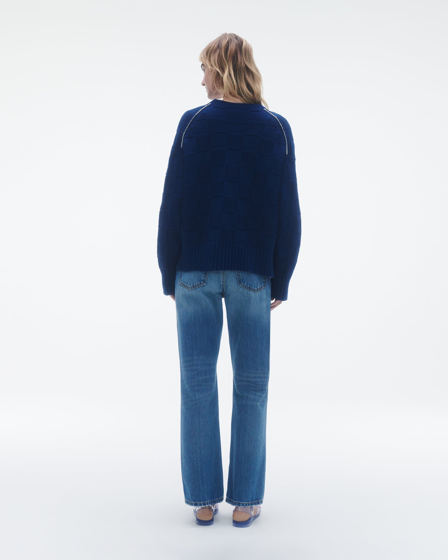 Womens | Checker Cozy Crew | Midnight