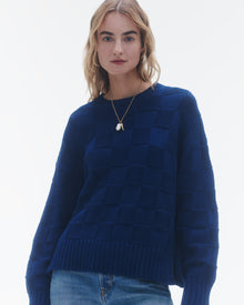 Womens | Checker Cozy Crew | Midnight