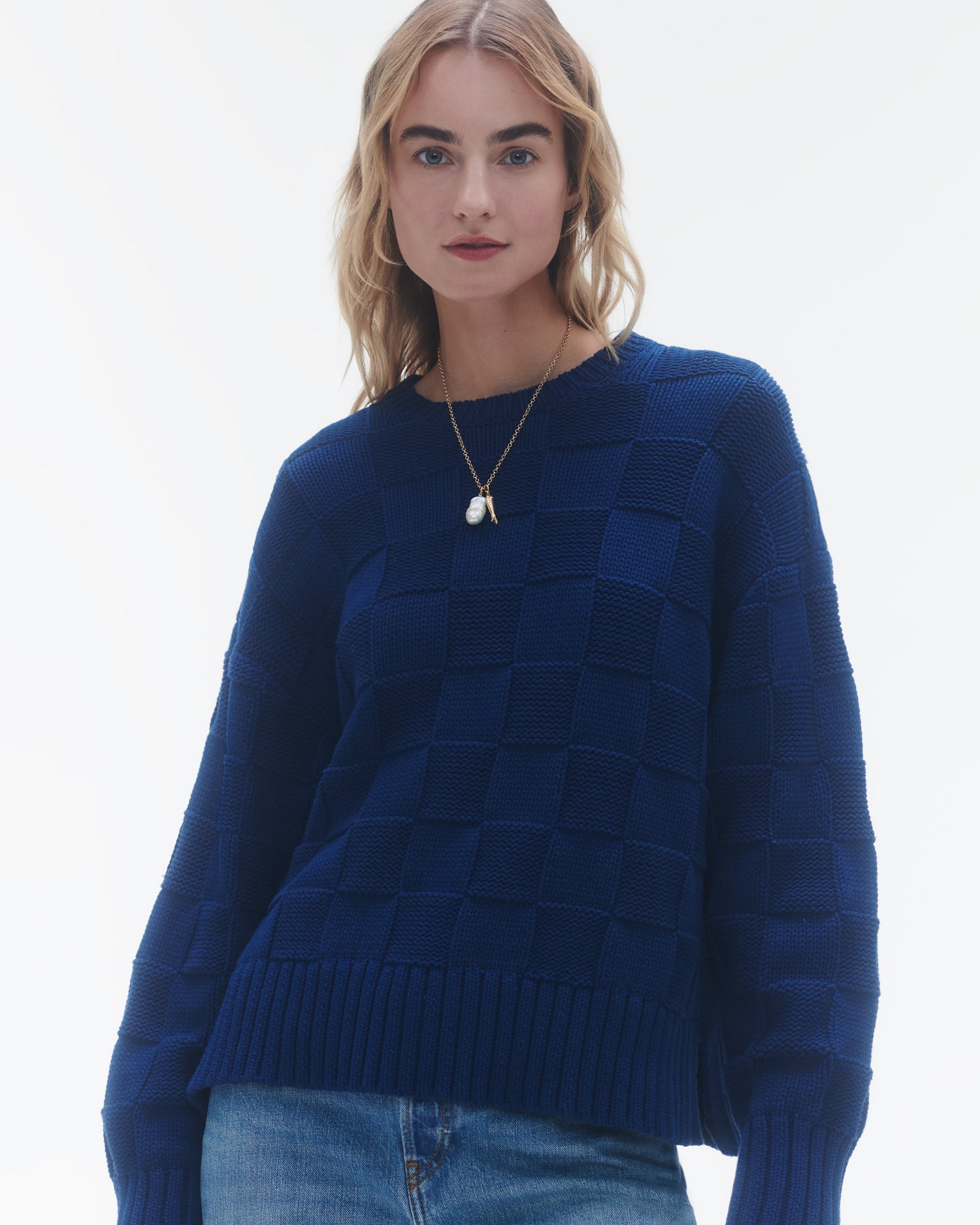 Womens | Checker Cozy Crew | Midnight