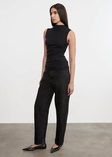 Cashmere Sleeveless Twist Top | Black