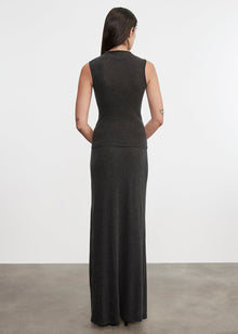 Cashmere Sleeveless Twist Top | Charcoal