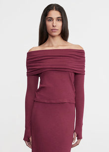 Cashmere L/S Off-Shoulder Top | Barolo