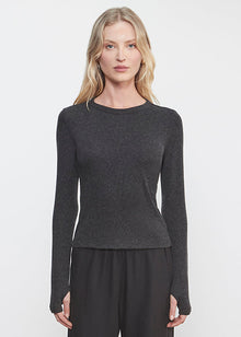Cashmere New Classic L/S Crew | Charcoal