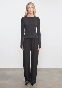 Cashmere New Classic L/S Crew | Charcoal