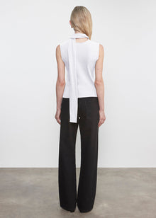 Cashmere Sleeveless Scarf Scarf Top | White