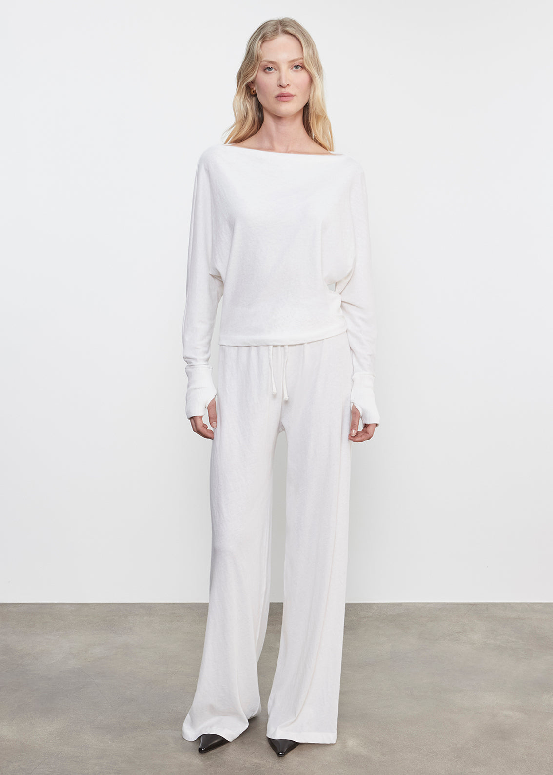 Cashmere Dolman Top | White