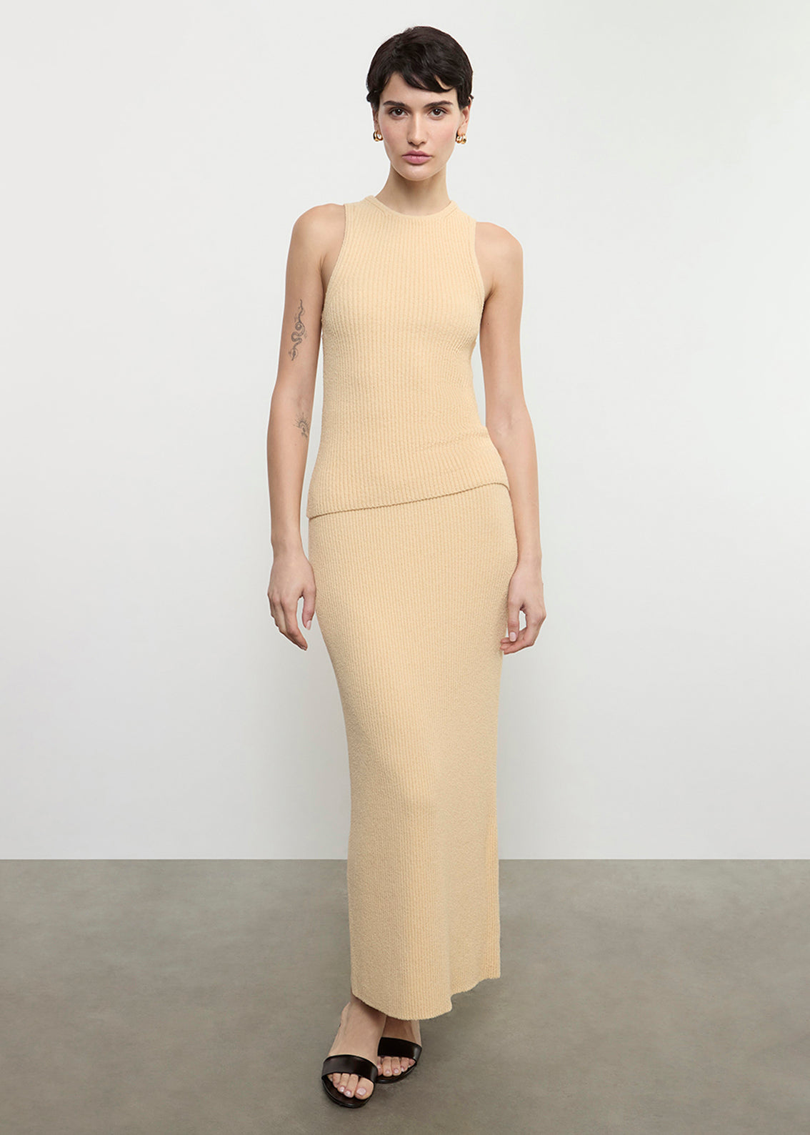 Boucle Knit Skirt | Bleach Sand