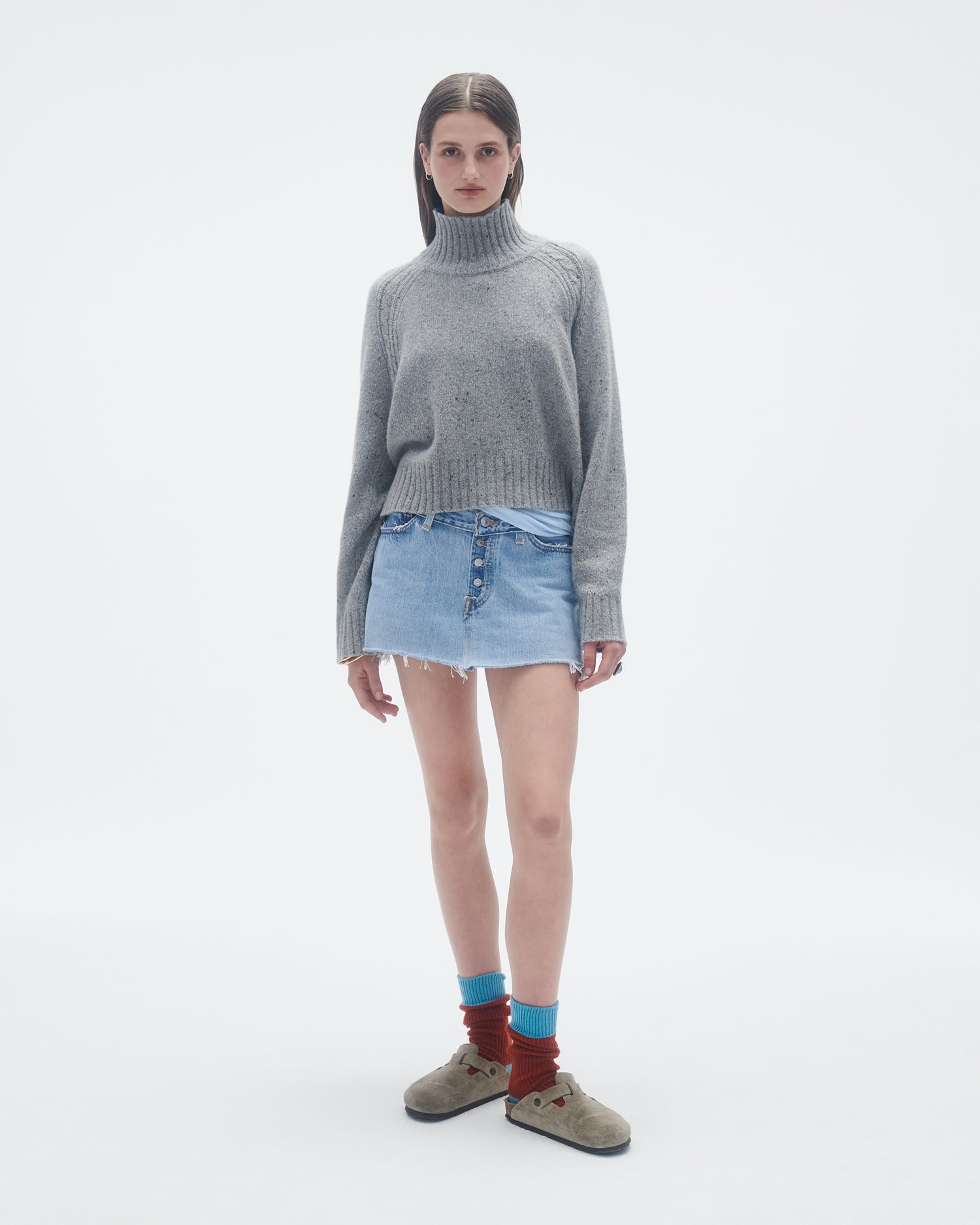Womens | Cropped Turtleneck | Stone