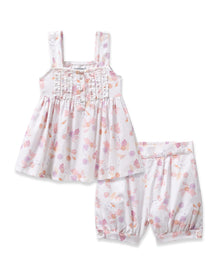 Girl's Twill Charlotte Short Set in Sweethearts in Seashell Splendor#Color_Seashell Splendor