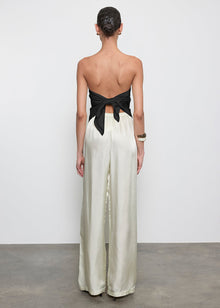 Fluid Twill Scarf Top | Black