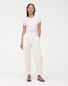 Another Tomorrow Curved Chino in Off White – Cotton Women's Trousers
